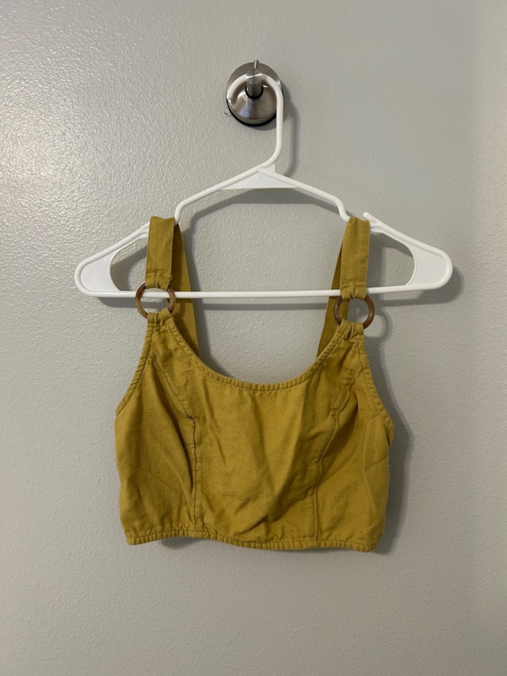 American Eagle Outfitters Mustard Yellow Cropped Tank Top